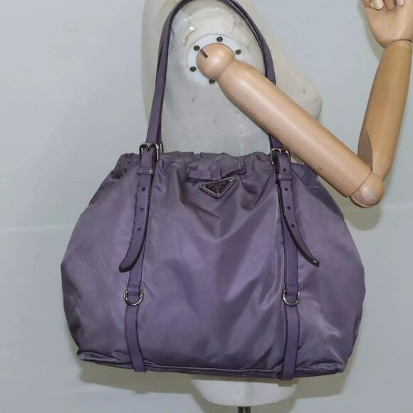 PRADA Tote Bag Nylon Purple Auth - Picture 1 of 16
